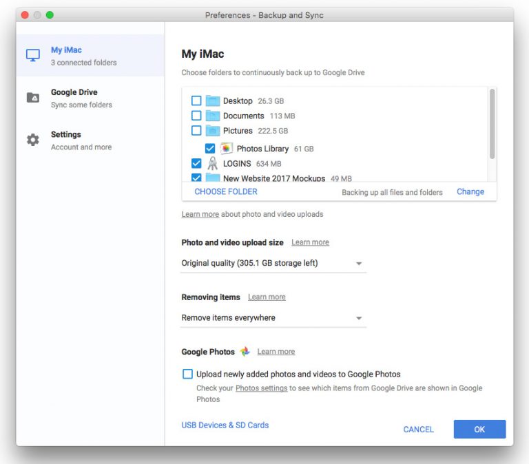 google backup and sync for mac
